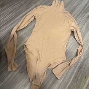 H&M Camel Ribbed Bodysuit